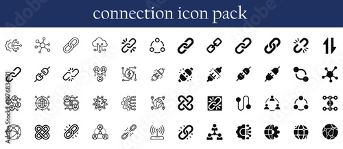 Connection icon vector representing network, communication, and digital linking concept in modern flat style