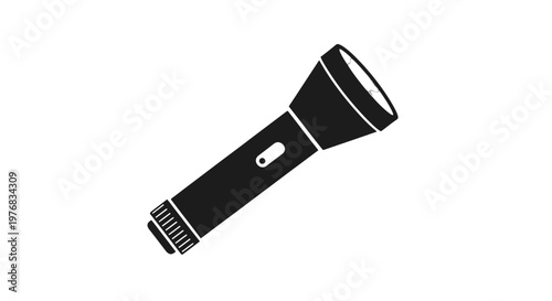 Black Flashlight with White Accents.