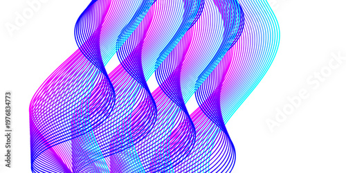 An abstract colorful vector background featuring a motion of light waves and fire flames with vibrant orange and blue lines in a swirl pattern design