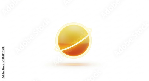 Abstract glowing sphere with orbital ring