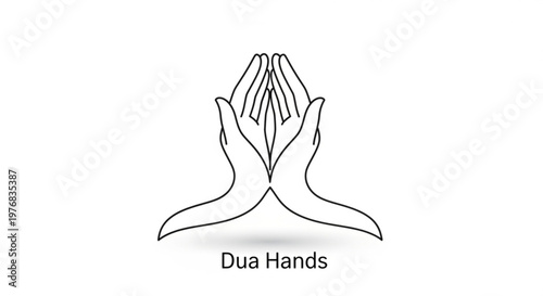 Hands in prayer position illustration