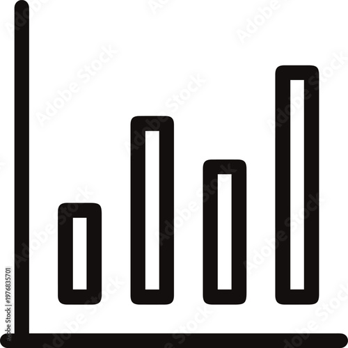Data graph icon vector, analytics chart symbol, business statistics infographic element, modern flat design