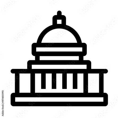 Minimalist government building political institution vector icon