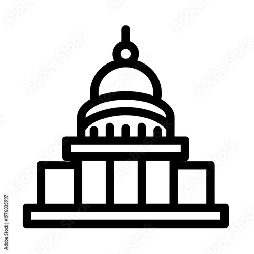 Minimalist government building political institution vector icon