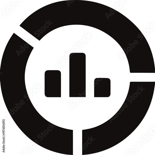 Data graph icon vector, analytics chart symbol, business statistics infographic element, modern flat design