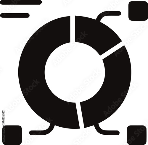 Data graph icon vector, analytics chart symbol, business statistics infographic element, modern flat design