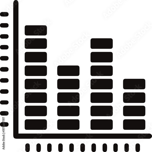 Data graph icon vector, analytics chart symbol, business statistics infographic element, modern flat design