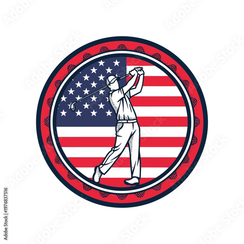 Vintage military patch featuring soldier saluting the american flag
