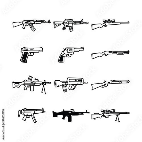 Military and Tactical Weapons: A Graphic Representation of Different Firearms