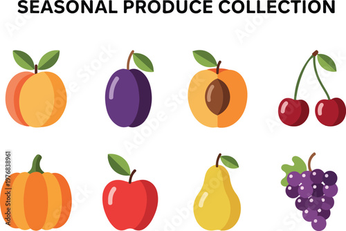 Seasonal Produce Collection A Vibrant Assortment of Fresh Fruits and Vegetables