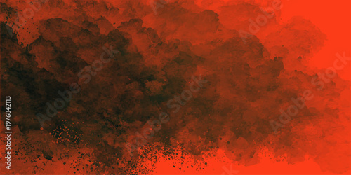 Abstract dark cloud of smoke with red background symbolizes tension, crisis and uncertainty.