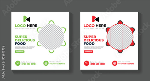 Modern Social Media Post Design for Food Promotion Ads