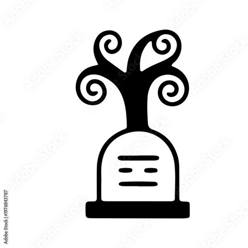 Spooky Tombstone Icon Illustration