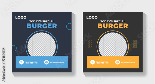 Delicious Burger Banner Template for Social Media Ads