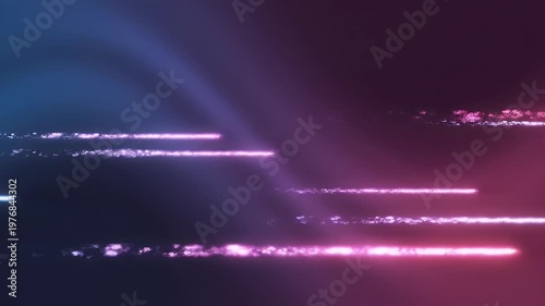 Abstract image featuring vibrant blue and magenta light streaks against a dark, blurred background, creating a dynamic and futuristic visual effect.