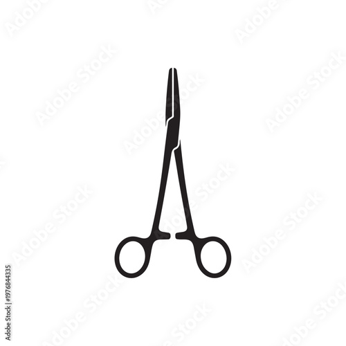 Surgical Forceps Clamp Medical Instrument Illustration.
