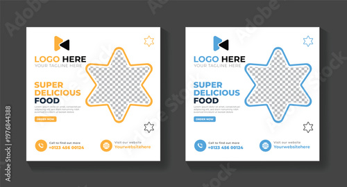 Modern Social Media Post Design for Food Promotion Ads