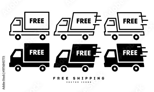シンプルな送料無料のアイコン FREE ベクターイラスト