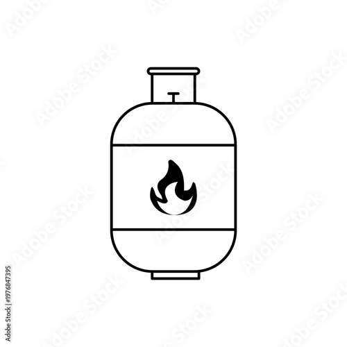 Propane gas icon on transparent background.