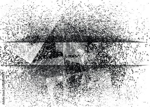 Rolled ink texture print . Distress Grunge background . Scratch, Grain, Noise, grange stamp .Place texture Over any Object to Create Grungy Effect .Rough edges vector.
