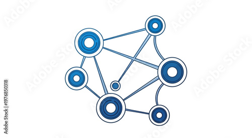 Blue Network Connection Node Diagram.