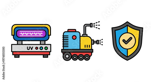 UV Sterilizer Train and Shield Icon.