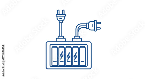 Battery with electric plug and charger.