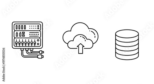 Computer Cloud Server Database Storage.