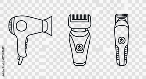 Hair dryer and electric shavers.