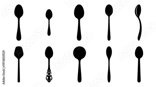 Spoon Silhouette Vector Pack – Minimalist Kitchen Utensil SVG Collection