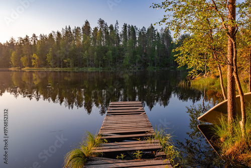 beautiful summer landscape at sunset