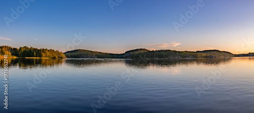 beautiful summer landscape at sunset