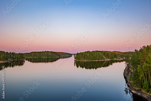 beautiful summer landscape at sunset