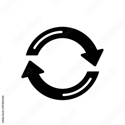 Free Download Black circular arrow icon with two arrows isolated on transparent background - GFXLoad