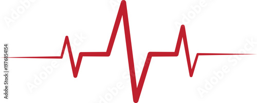 Abstract ECG heartbeat line vector illustration with pulse wave cardiogram signal, medical heart monitor rhythm trace isolated on white background, healthcare emergency vital sign graphic design 