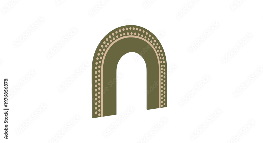 Fototapeta premium Green Archway with Decorative Border.
