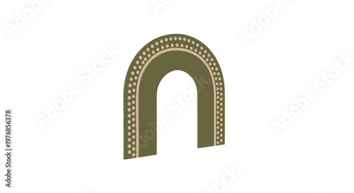 Green Archway with Decorative Border.