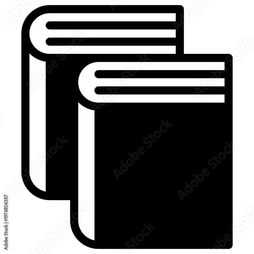 Books Icon with Solid and Glyph Style