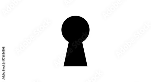 Black Keyhole Icon Simple Design Element.