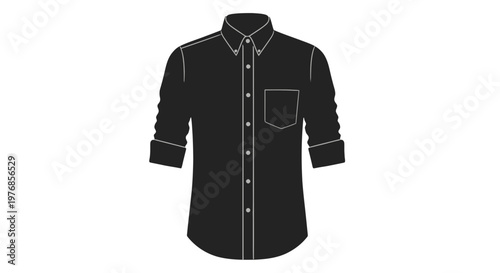 Black Shirt with White Stitching Details.