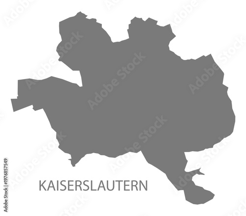 Kaiserslautern city map with boroughs grey illustration silhouette shape