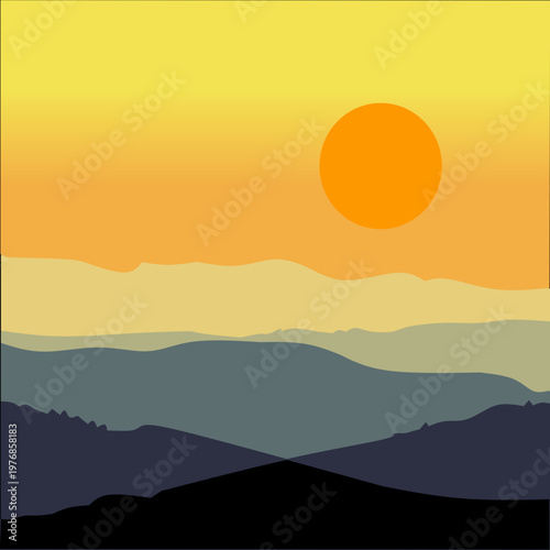 sunset over the mountains