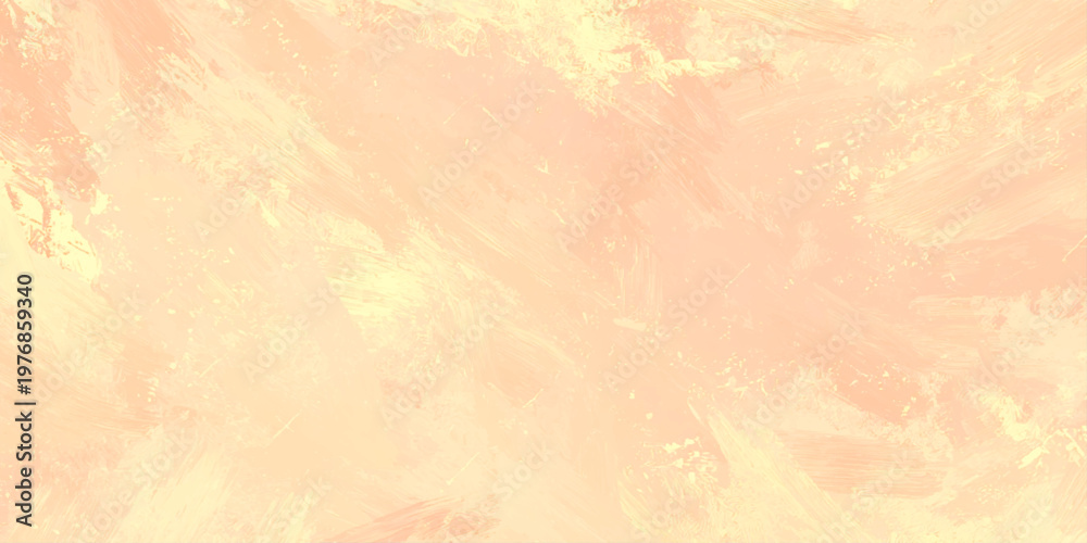 Fototapeta premium Soft peach and yellow abstract background with textured brush strokes and smudges for design and artistic projects