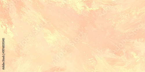 Soft peach and yellow abstract background with textured brush strokes and smudges for design and artistic projects