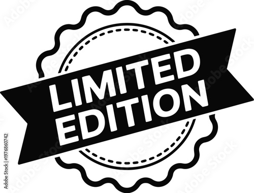 A black and white illustration of a limited edition stamp