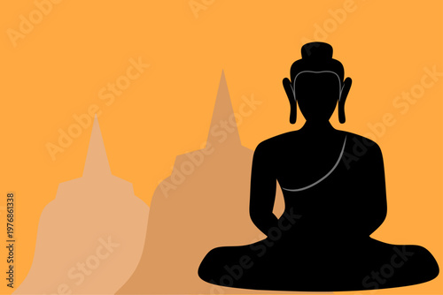 vector illustration of Buddhist religious celebration day Waisak