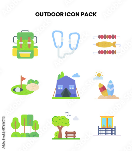 Outdoor Flat Icons Pack