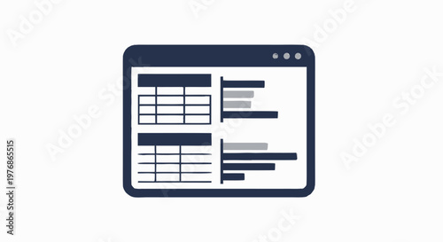 Digital Interface Displaying Data Charts and Tables for Analysis.