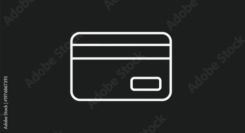 Minimalist Credit Card Icon on Dark Background for Finance.