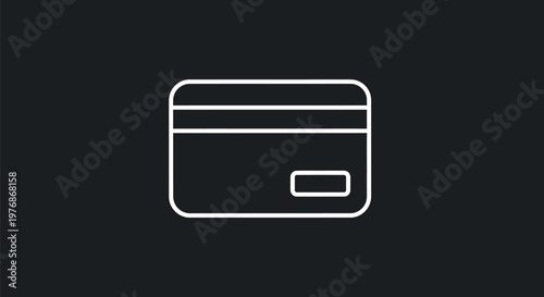 Minimalist Credit Card Icon on Dark Background for Financial Transactions.